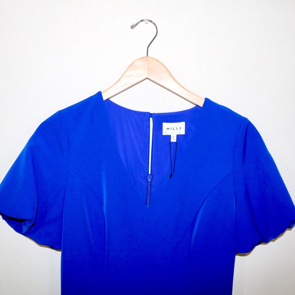 Milly Amelia Cady Dress In Cobalt Blue - Picture 6 of 16